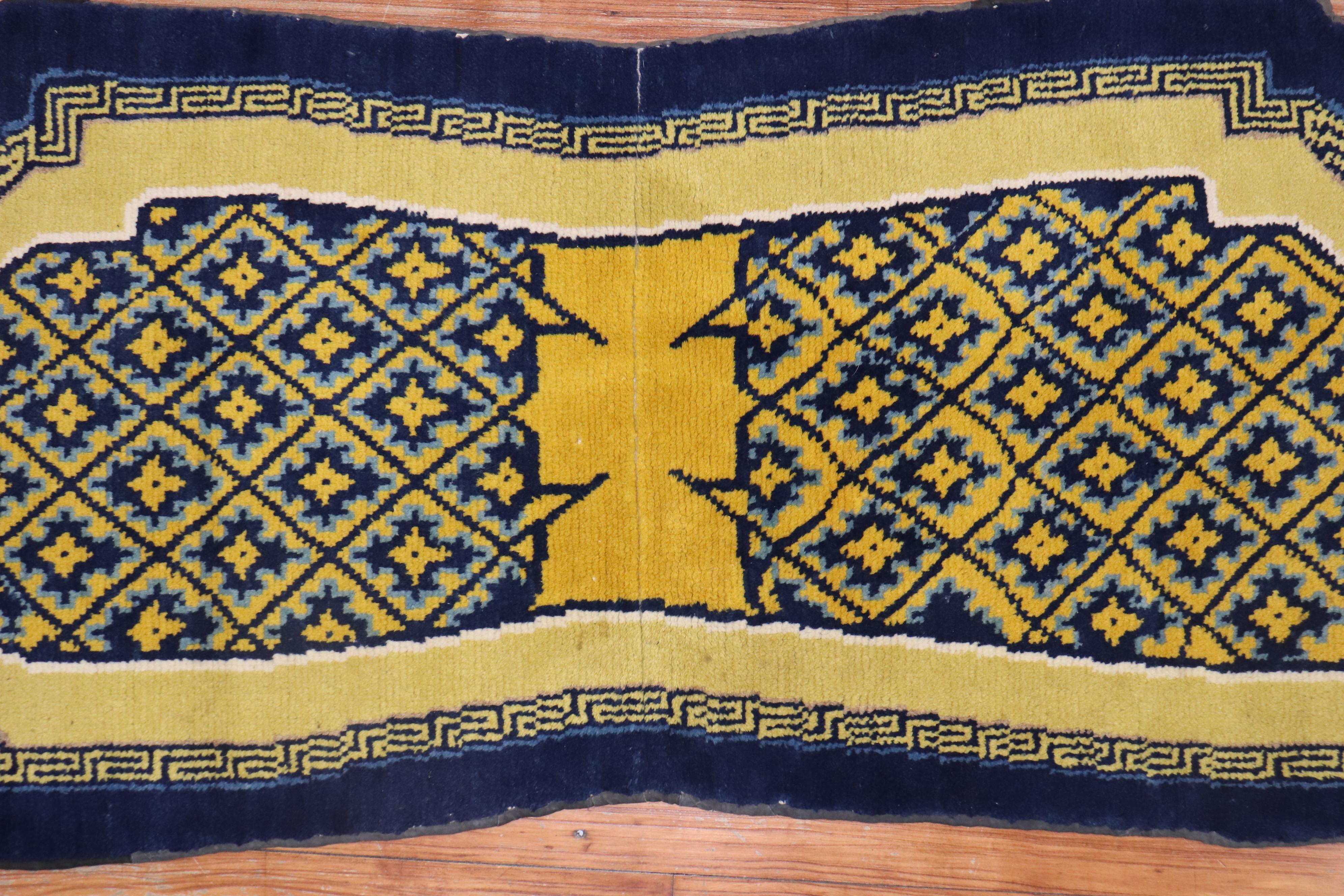 Tibetischer Pferdebezug-Textilteppich, frühes 20. Jahrhundert (Wolle) im Angebot