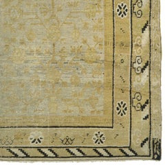 Early 20th Century Yellow Beige Floral East Turkestan Khotan Rug