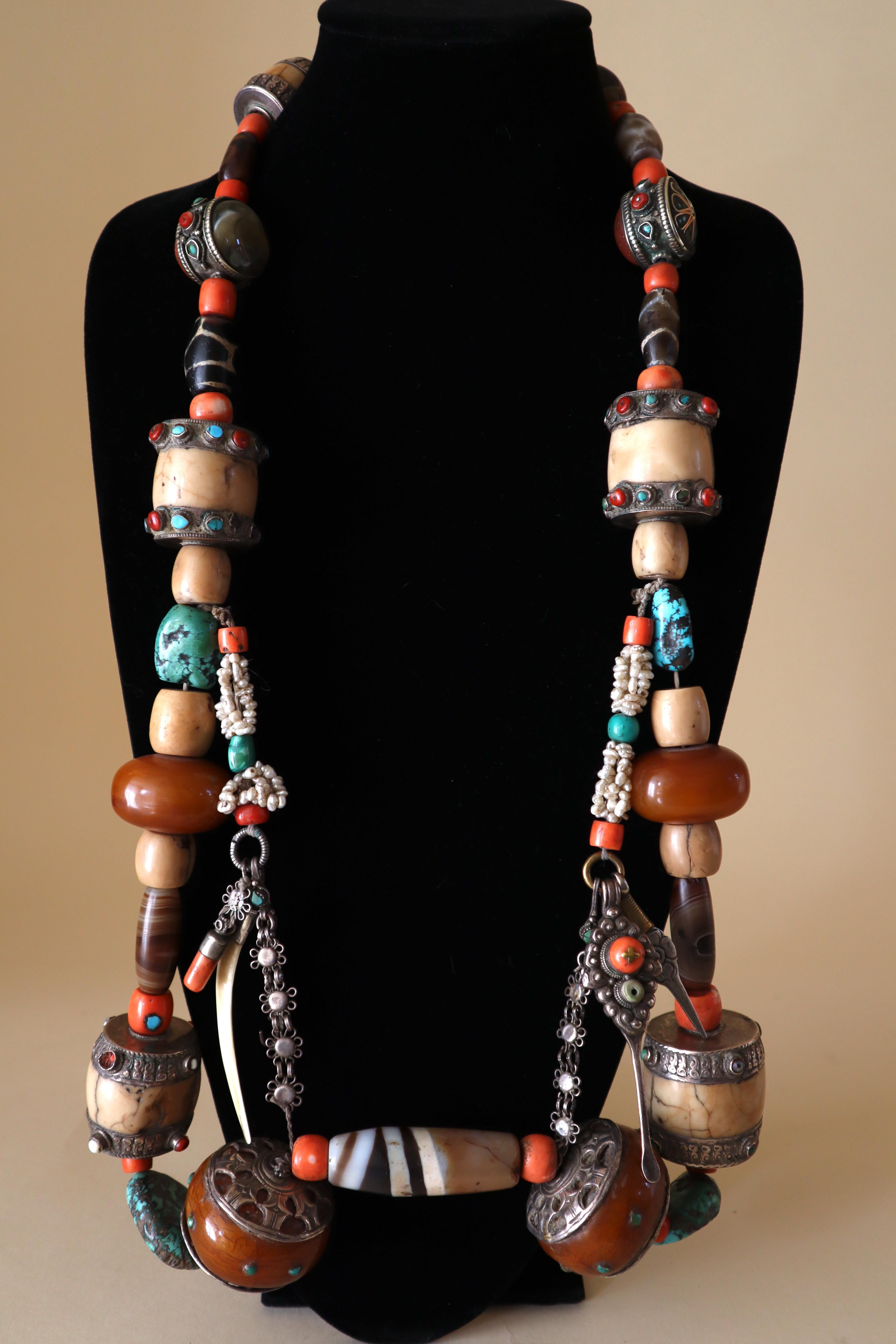 Store closing March 31. Tibetan Necklace Published in History of Beads w Dzi For Sale 9