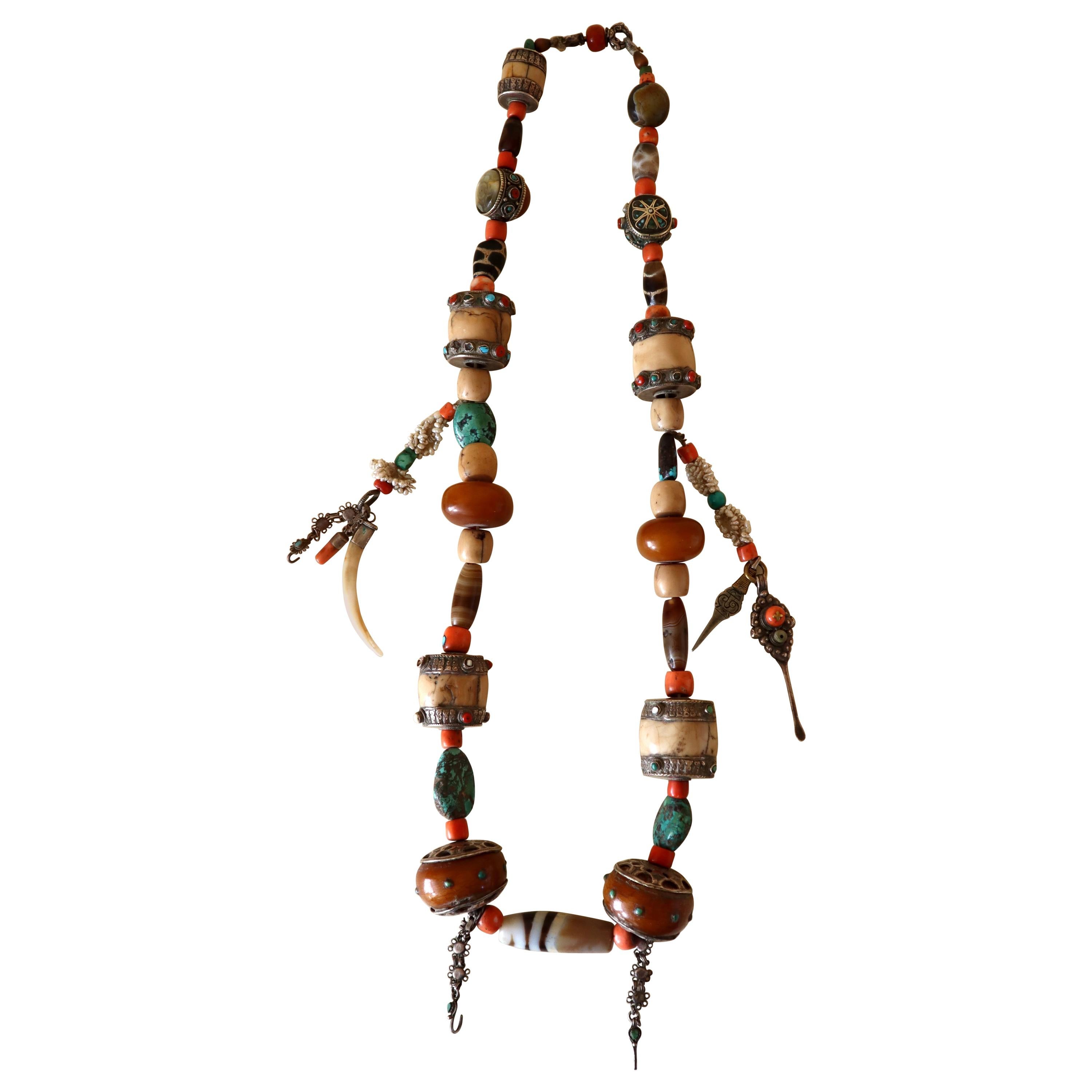 Store closing March 31. Tibetan Necklace Published in History of Beads w Dzi For Sale