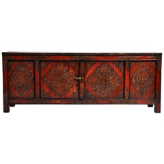 Antique Tibetan Low Cabinet