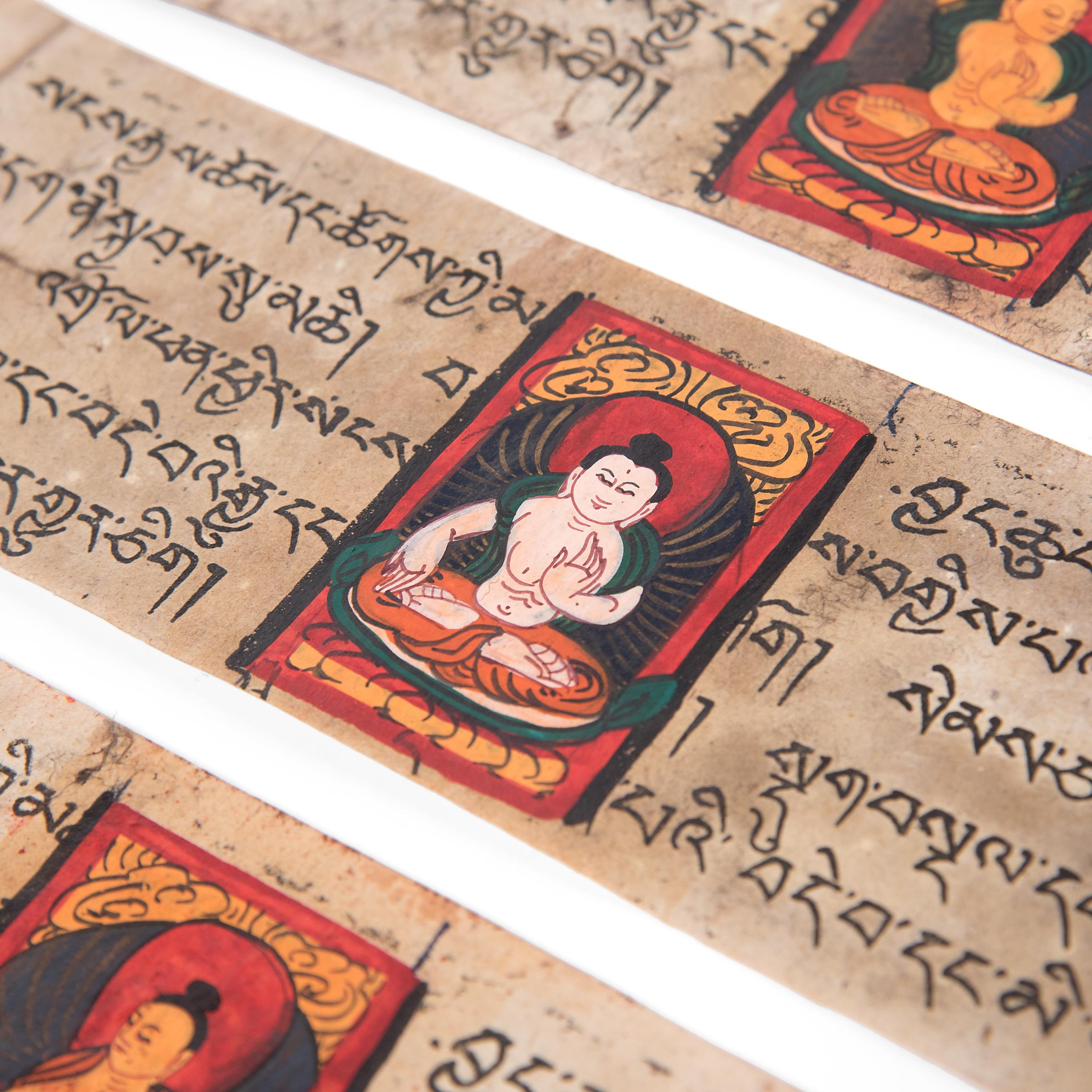 20th Century Tibetan Manuscript Book with Painted Cover, c. 1900