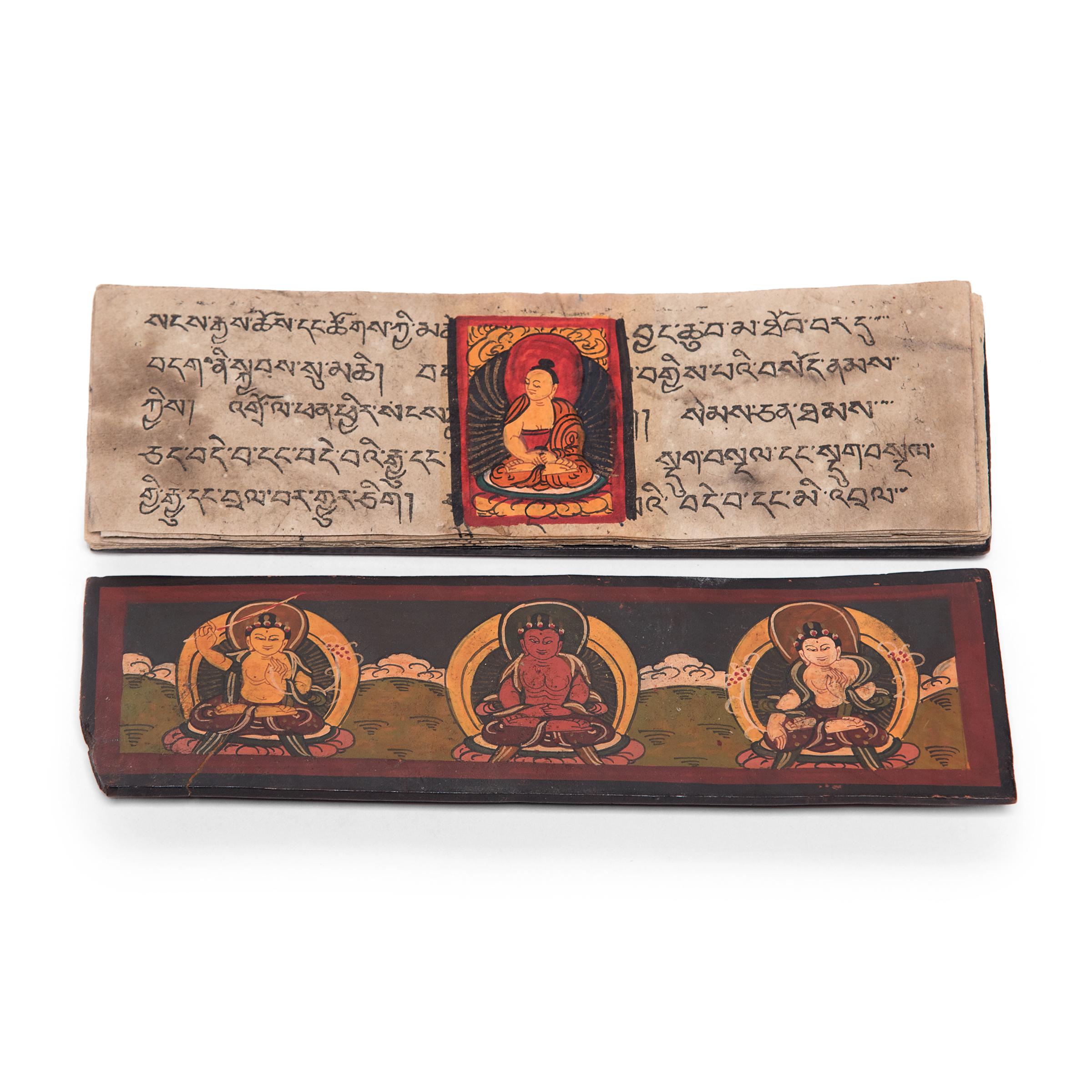 Tibetan Manuscript Book with Painted Cover, c. 1900 2