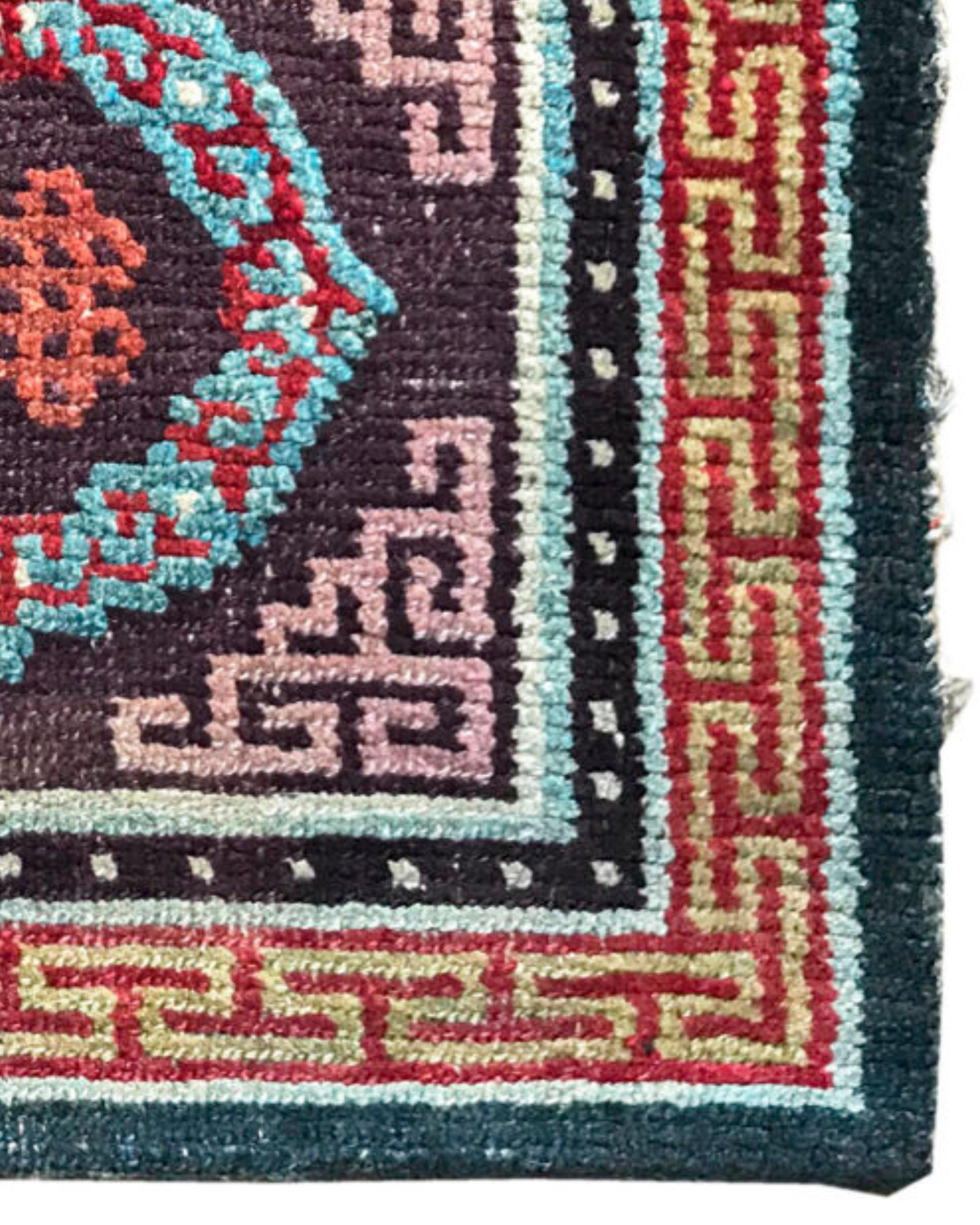 Wool Tibetan Mat, 19th Century For Sale