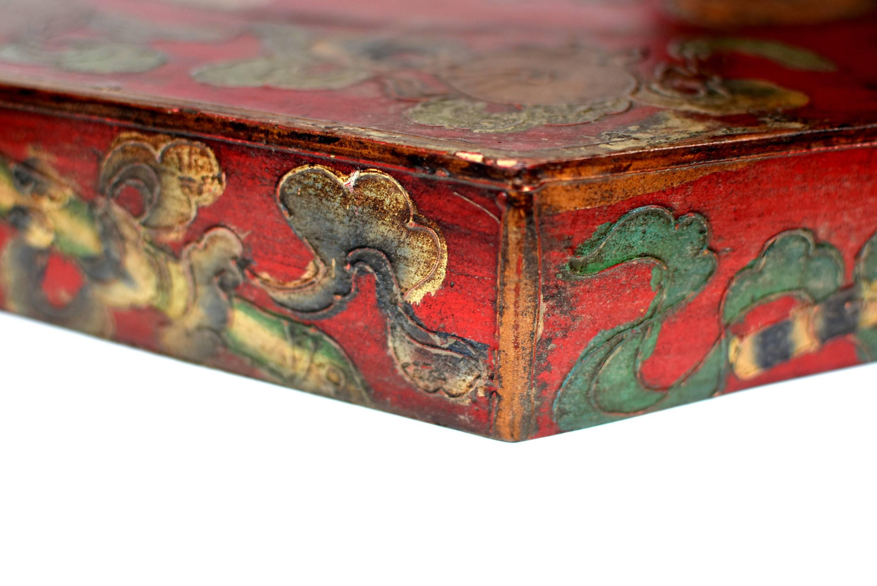 Boîte octogonale tibétaine:: plateau Feng Shui Bagua 5