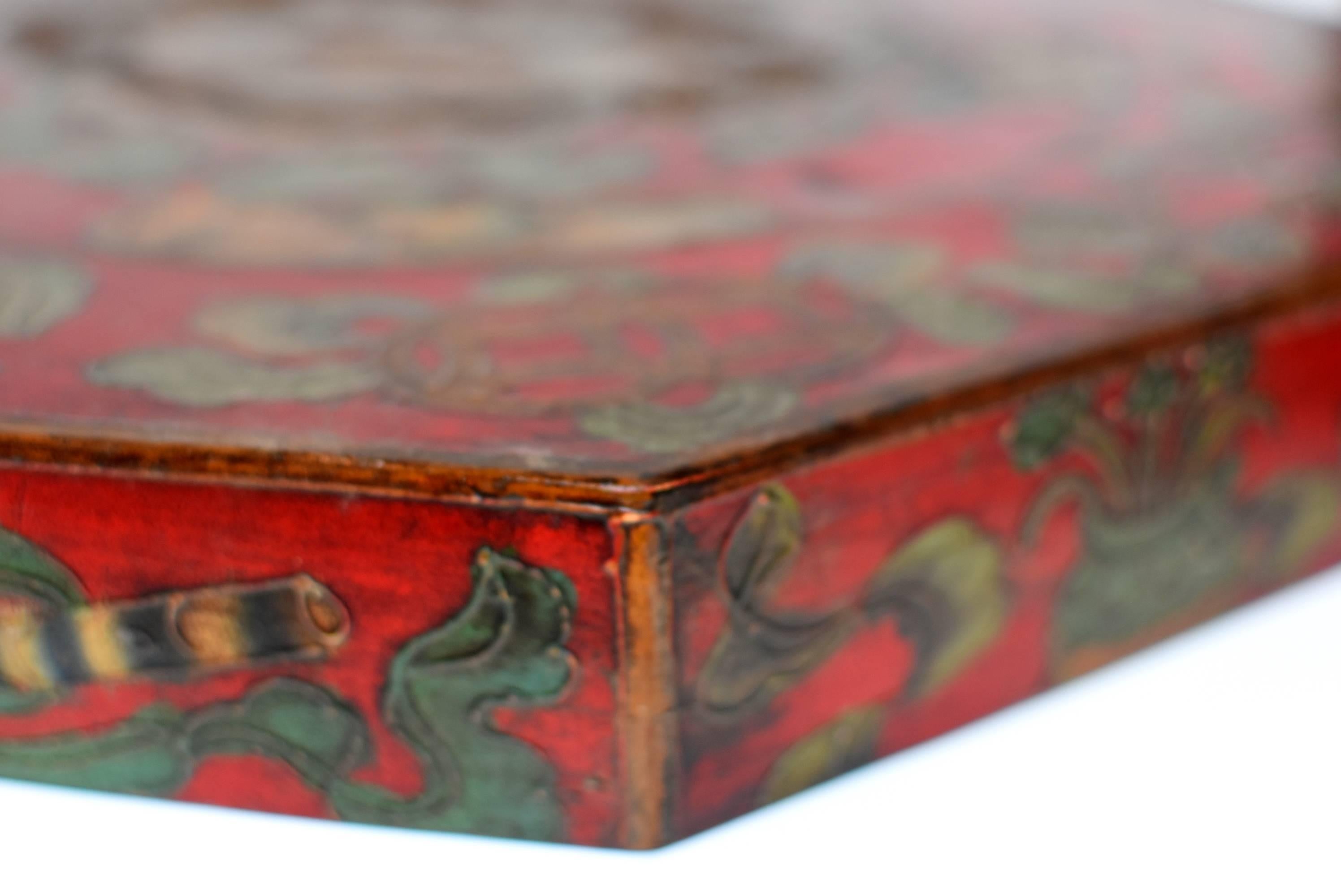 Boîte octogonale tibétaine:: plateau Feng Shui Bagua 7