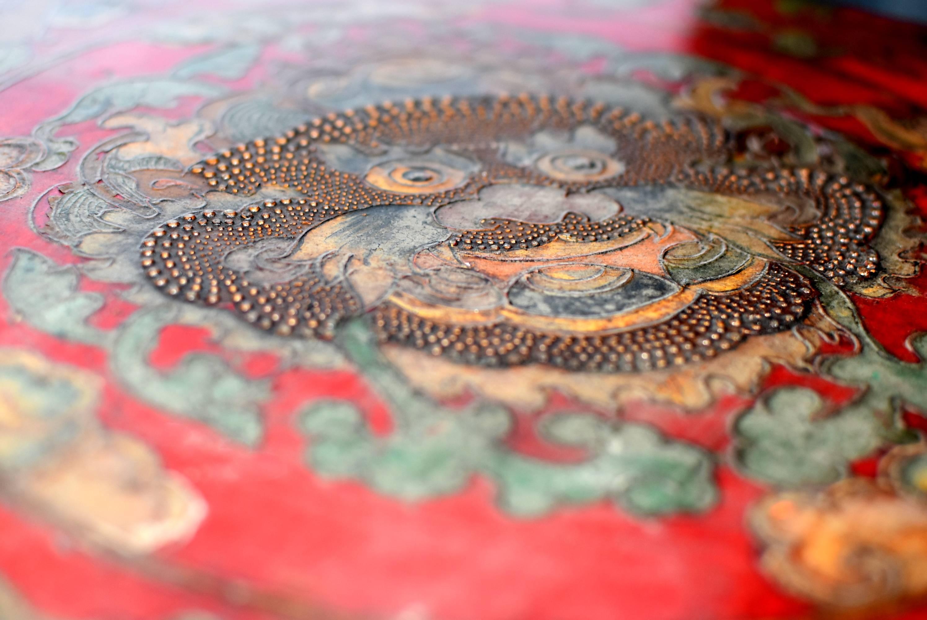 Boîte octogonale tibétaine:: plateau Feng Shui Bagua 9