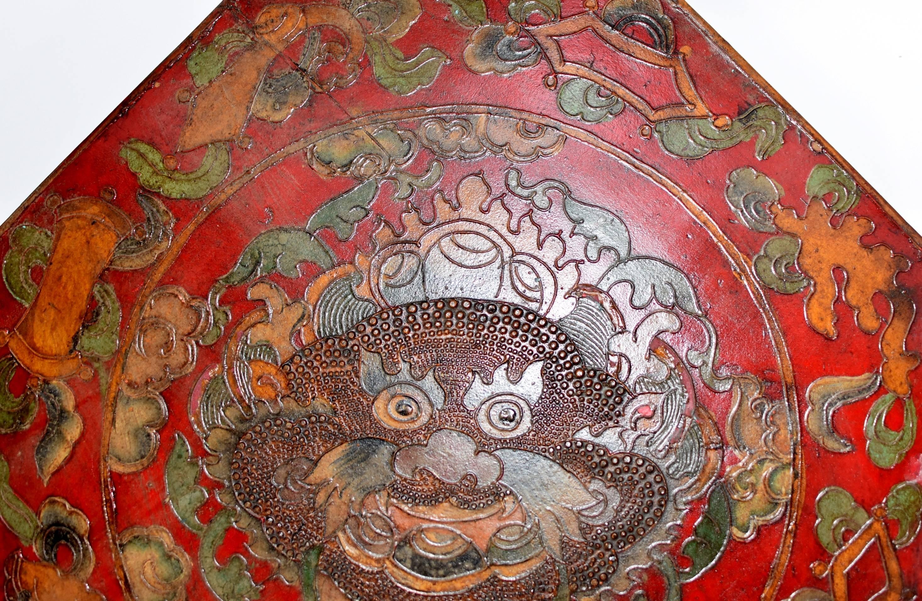 Boîte octogonale tibétaine:: plateau Feng Shui Bagua 10