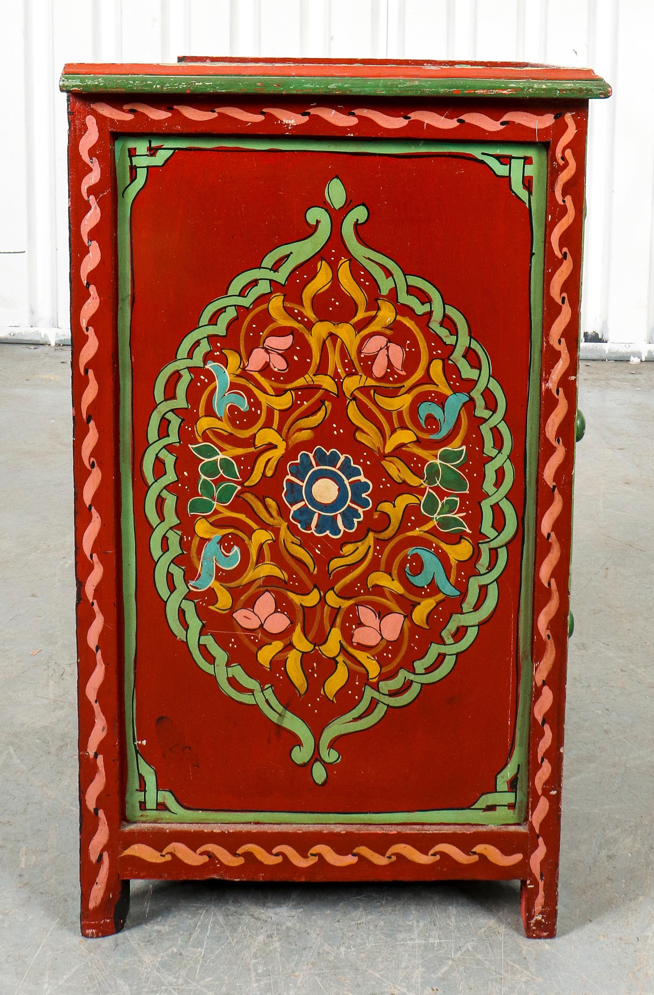 Tibetan Paint Decorated Chest of Drawers For Sale 1