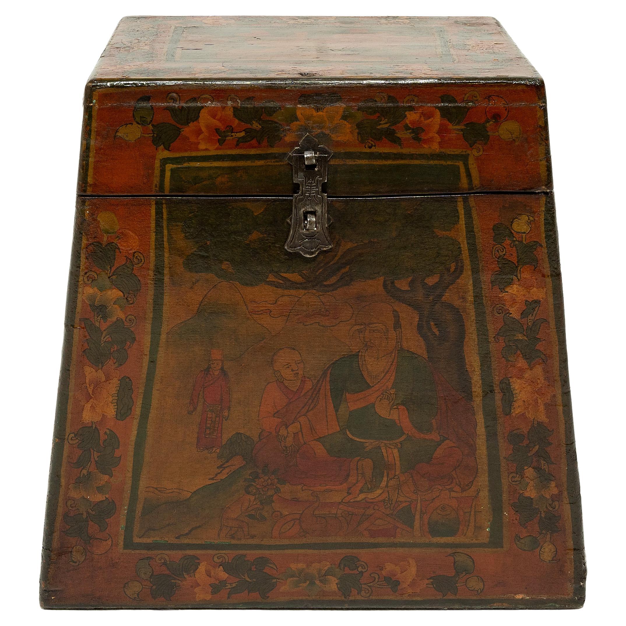 Tibetan Painted Longevity Box, c. 1900