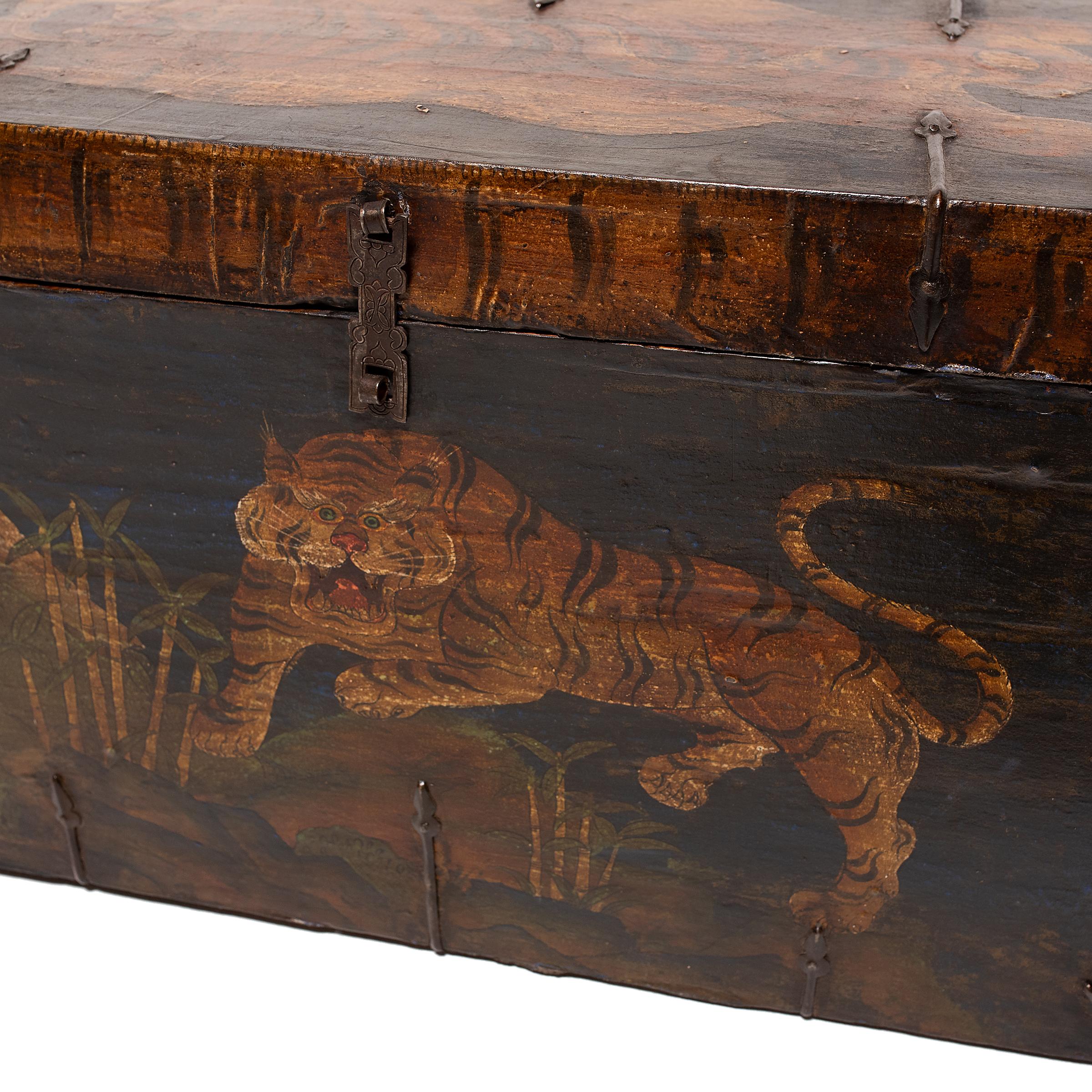 Tibetan Painted Tiger Trunk 3