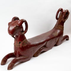 Tibetan Painted Wooden Double-Headed Ram
