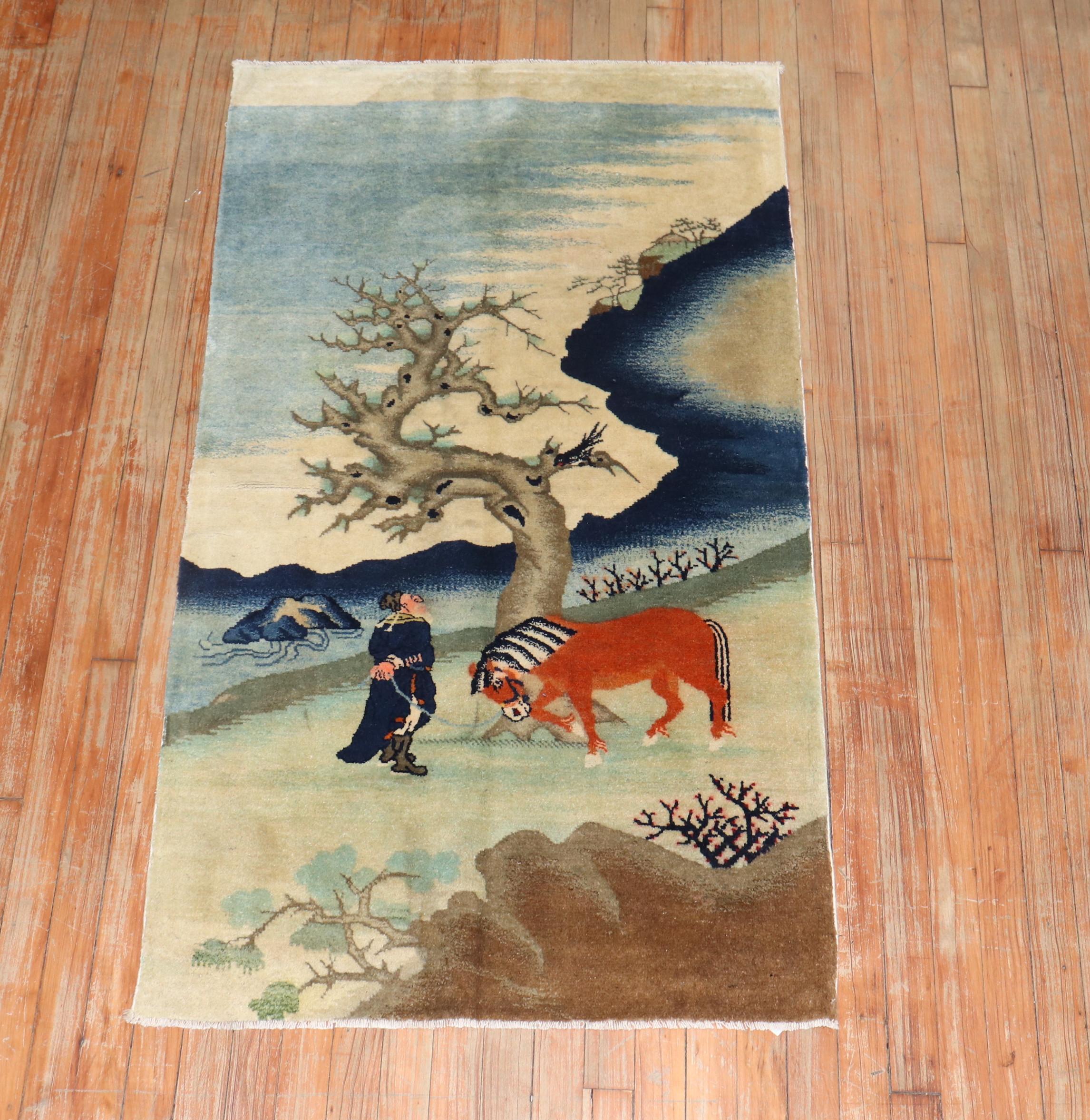 Tibetan Pictorial Throw Rug For Sale 1