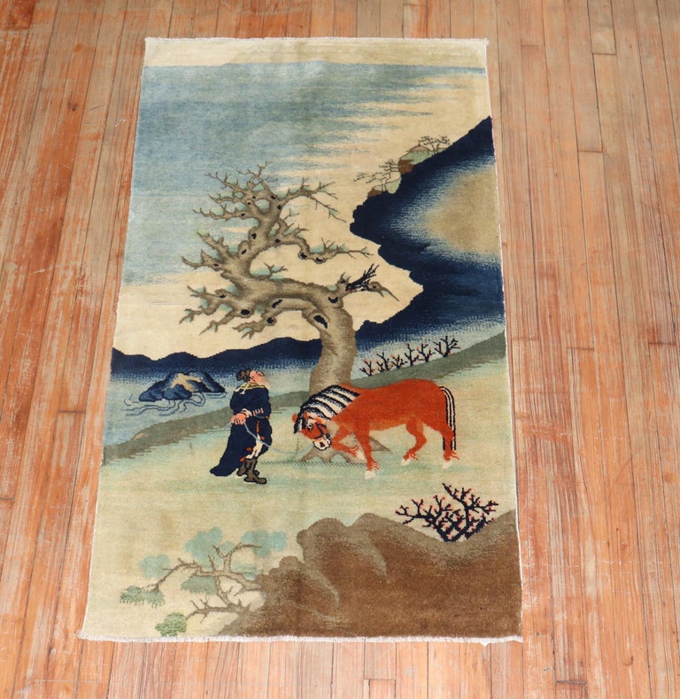 Tibetan Pictorial Throw Rug For Sale at 1stDibs