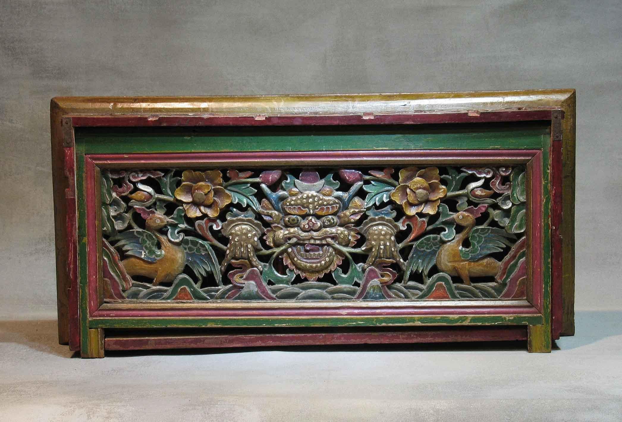 Tibetan Portable Polychromed Wooden Altar Stand or Table, Early 20th Century 1