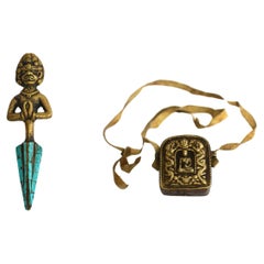 Tibetisches Schutz-Set aus Amulett und Phurba