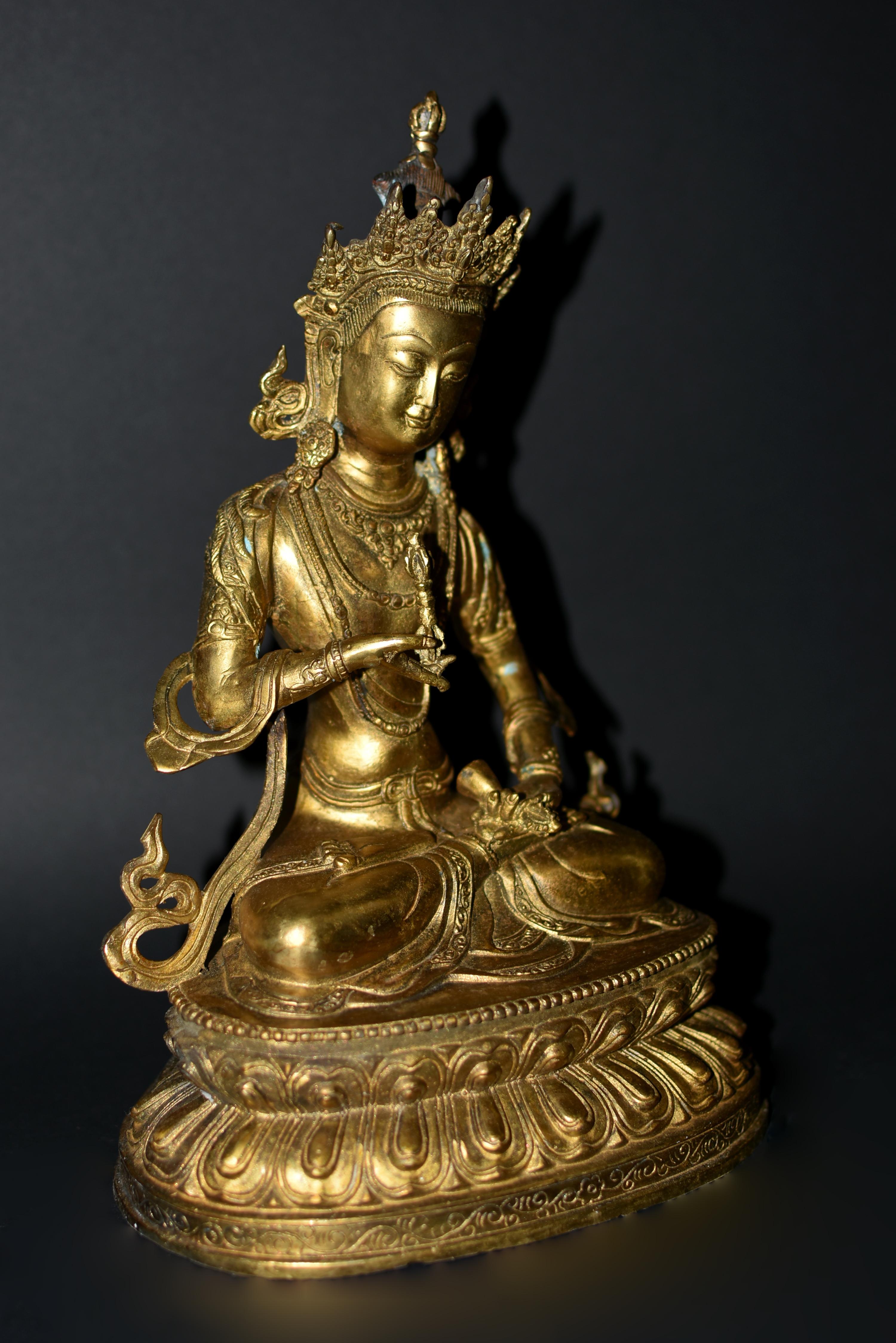Tibetan Protective Buddha Vajrasattva Gilt Bronze 13