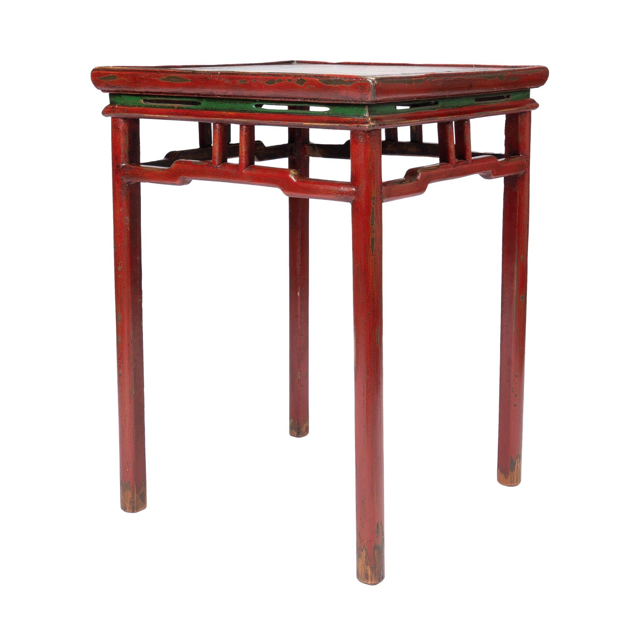 Tibetan Red Lacquered Side Table '1910' For Sale 6