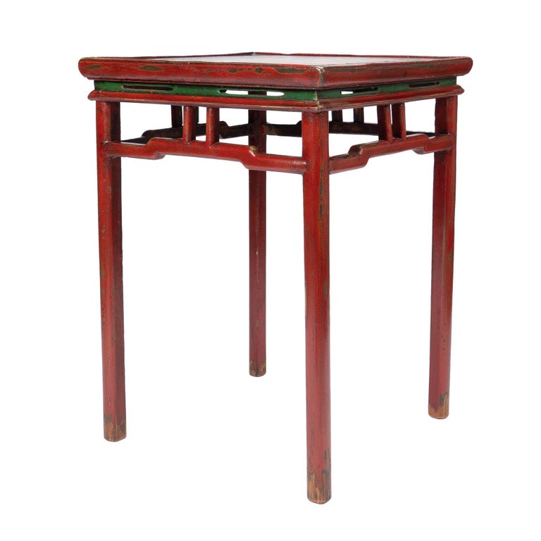 Tibetan Red Lacquered Side Table '1910' For Sale at 1stDibs