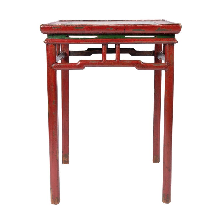 Tibetan Red Lacquered Side Table '1910' For Sale at 1stDibs