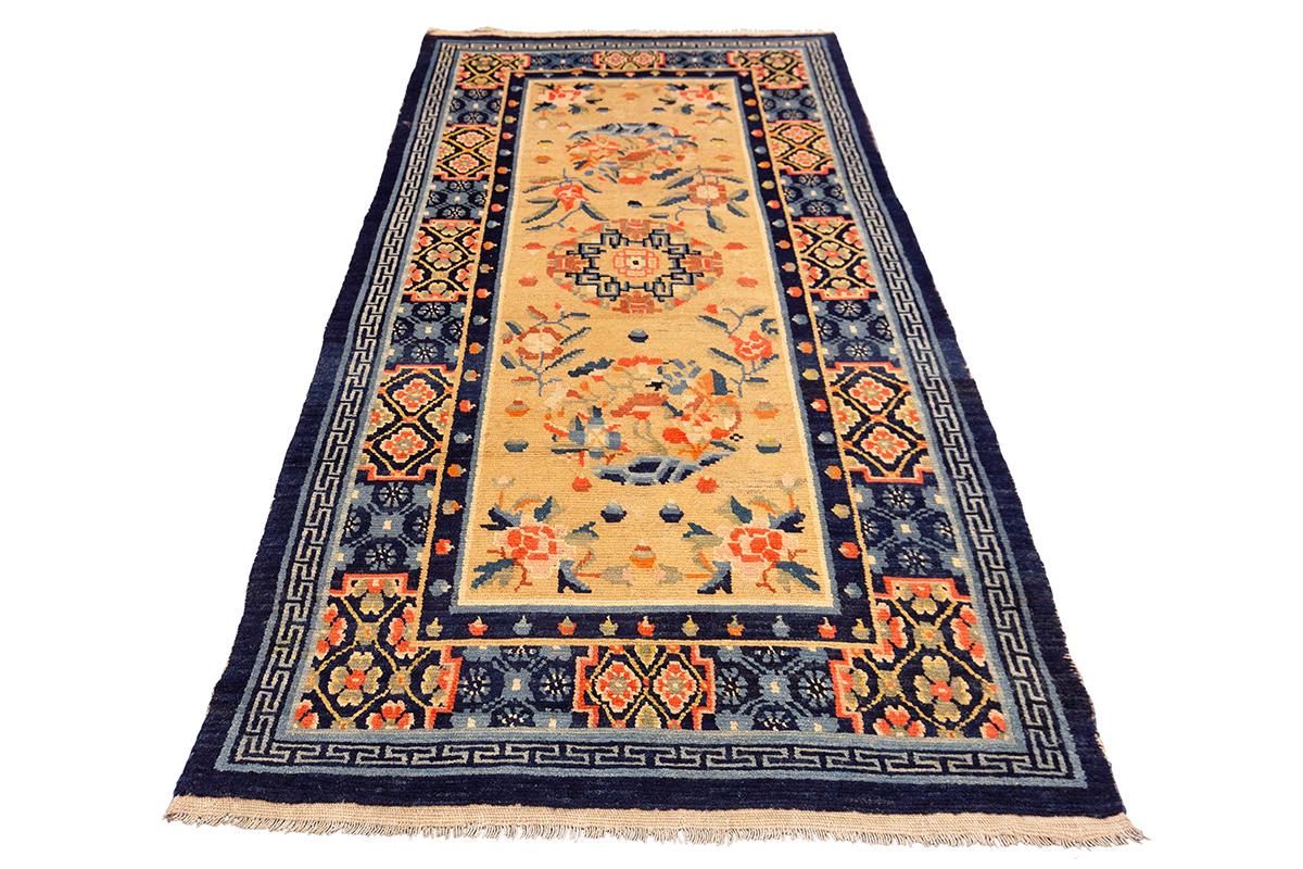 Tibetischer Teppich antik (Handgeknüpft) im Angebot