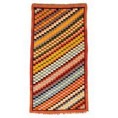 Antique Tibetan Rug Colorful Design