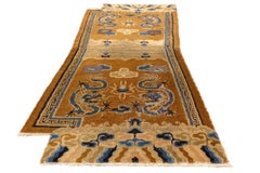 Tibetan Rug Dragon Golden Color
