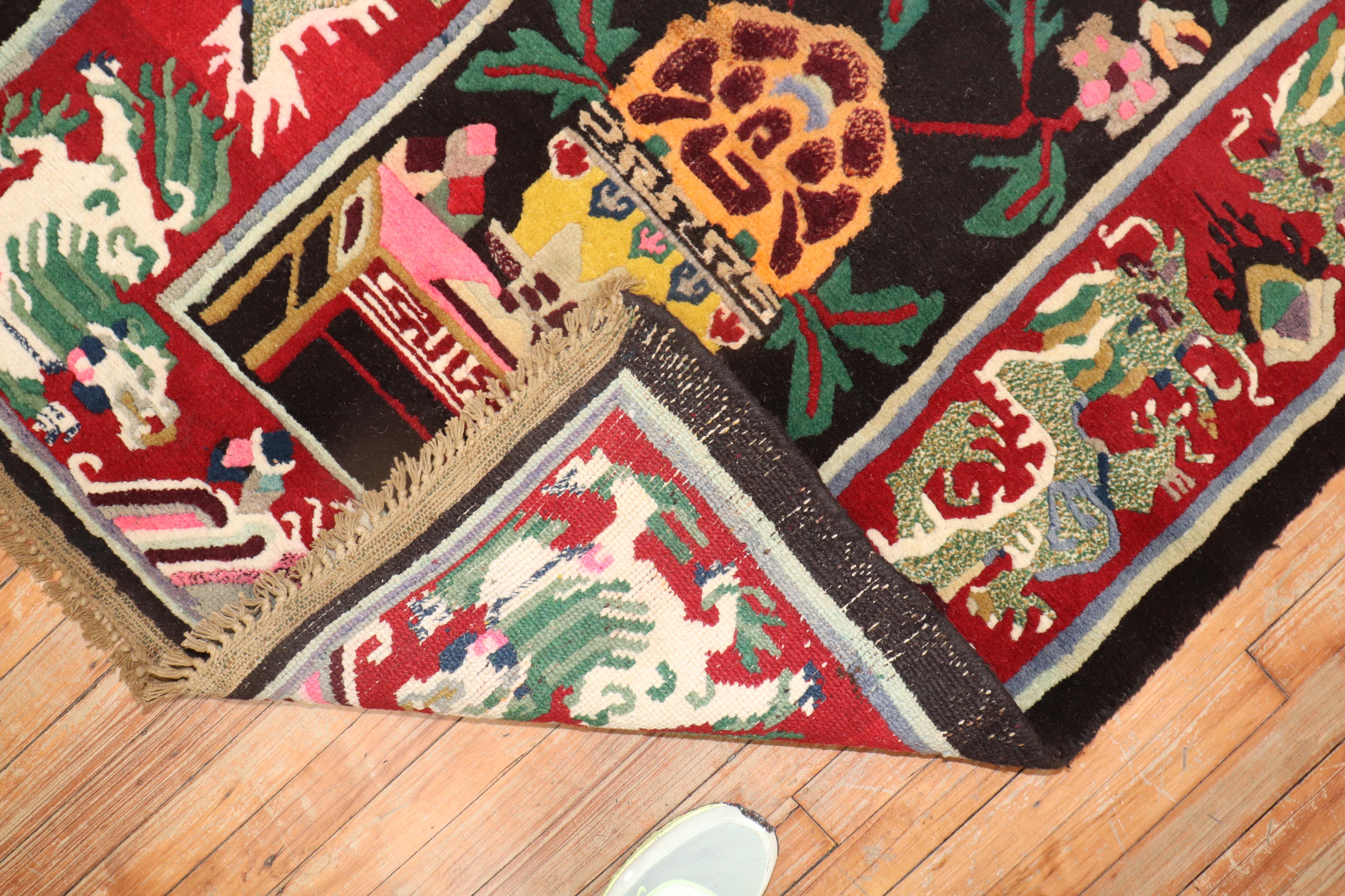 Tibetischer Teppich (Handgeknüpft) im Angebot