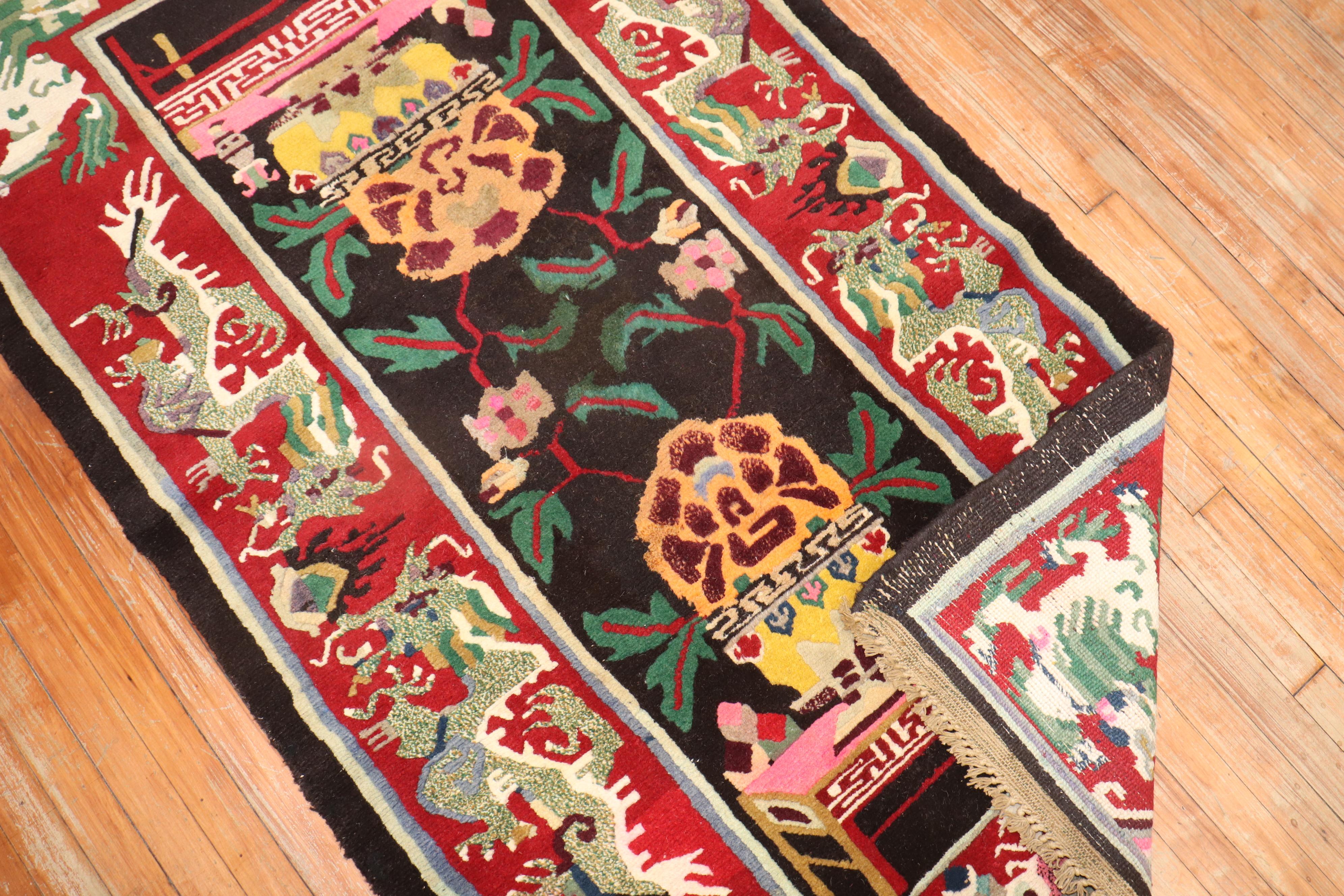 Hand-Knotted Tibetan Rug For Sale