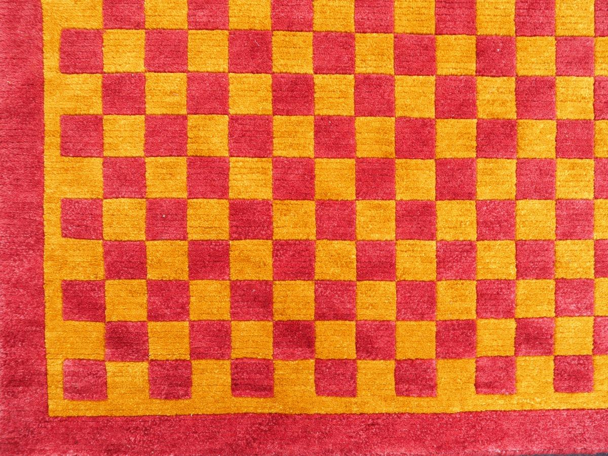 Tibetan Rug Hand Knotted Wool Meditation Carpet Kampa Dzong Checkerboard For Sale 5