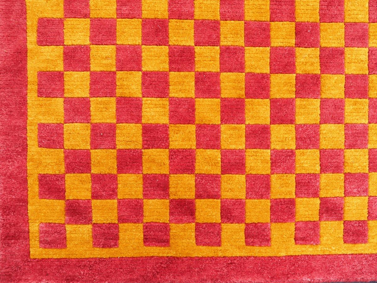 Alfombra Tibetana Anudada a Mano de Lana Alfombra de Meditación Kampa Dzong Tablero de damas en venta 5