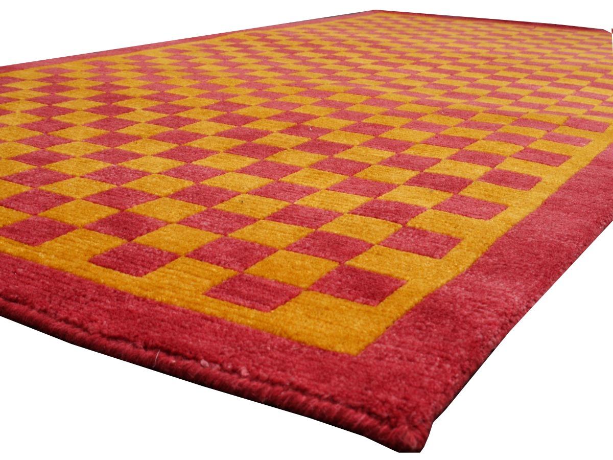 Alfombra Tibetana Anudada a Mano de Lana Alfombra de Meditación Kampa Dzong Tablero de damas en venta 6