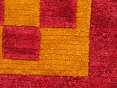 Tibetan Rug Hand Knotted Wool Meditation Carpet Kampa Dzong Checkerboard