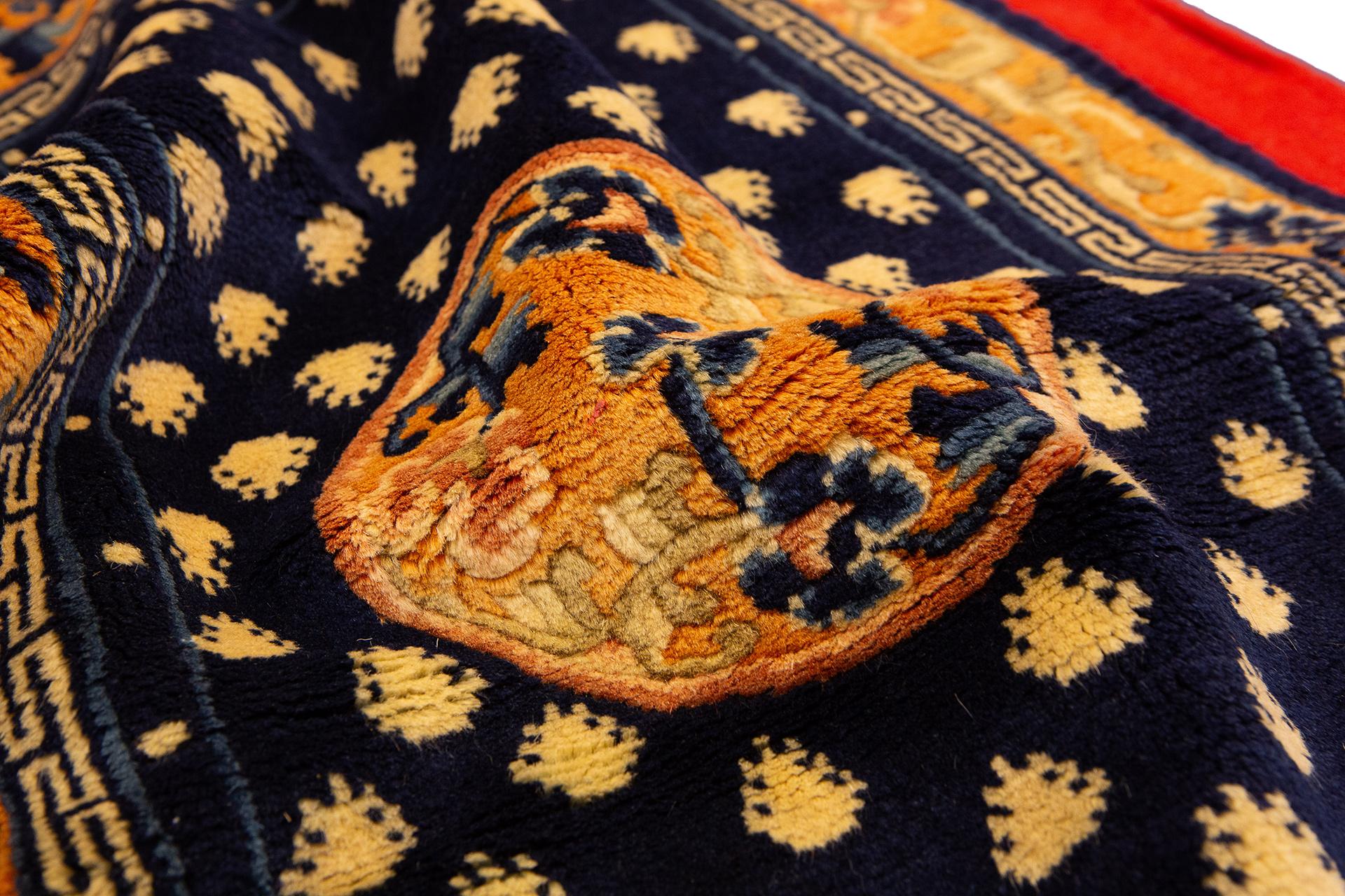 Tibetan Rug Midnight Blue Field For Sale 1