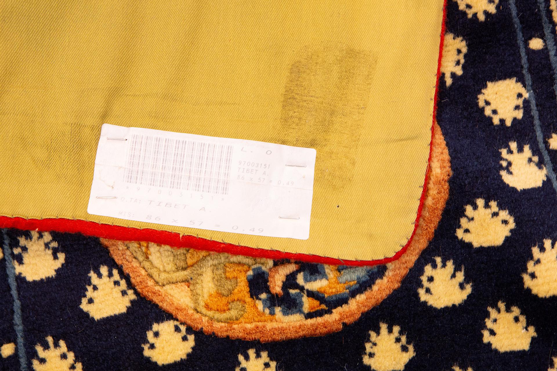 Tibetan Rug Midnight Blue Field For Sale 2