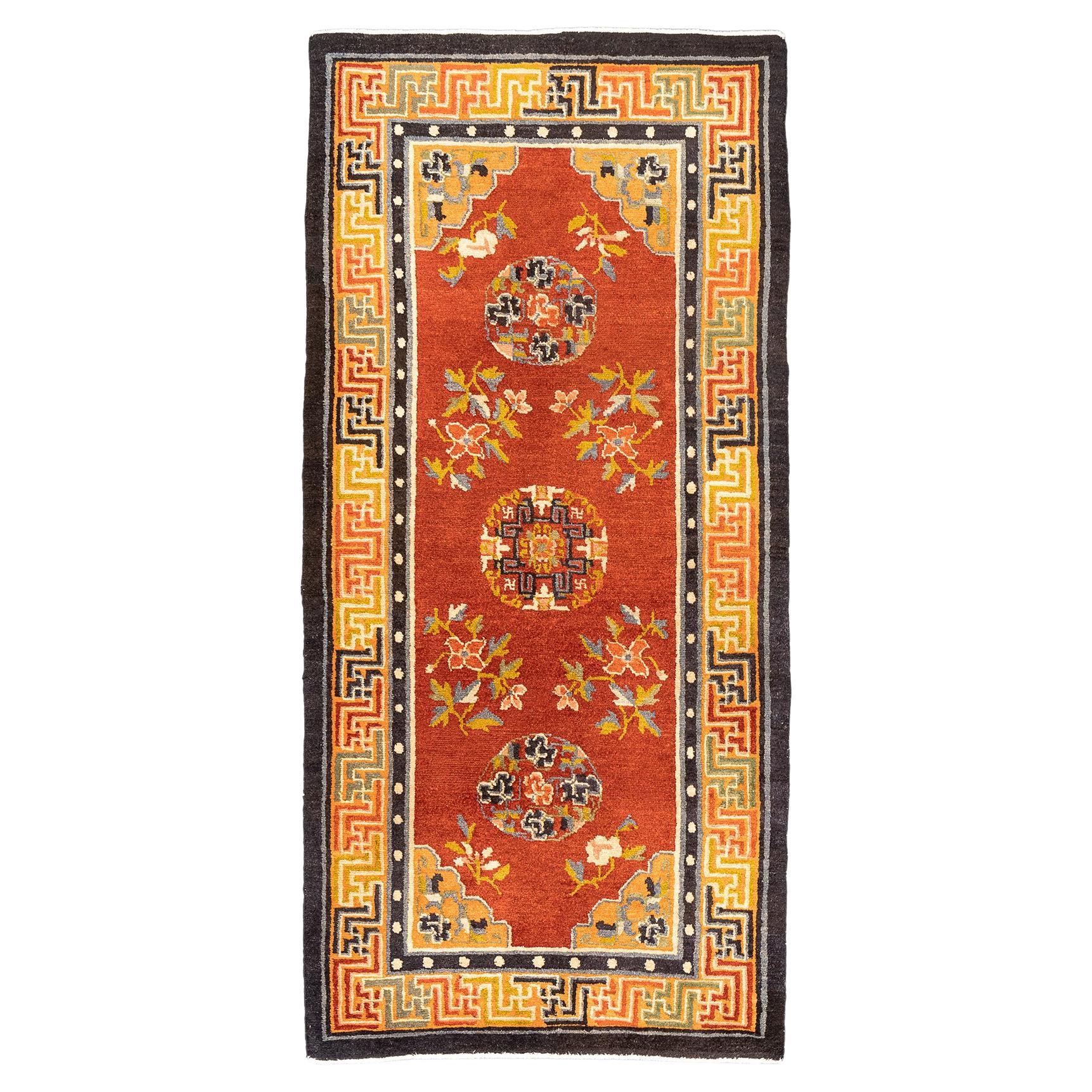 Tappeto tibetano Campo rosso Simbolismo spirituale