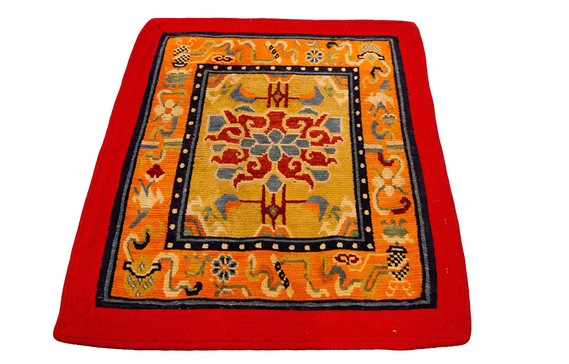 Tibétain Tapis tibétain multicolore en vente