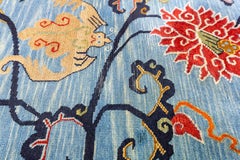 Tibetan Rug Soft Blue Mythical Motif