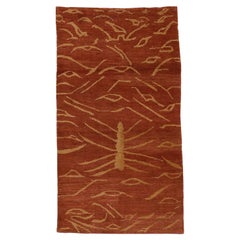 Retro Tibetan Rug with Tiger Pelt Pattern