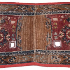 Tibetan Saddle Carpet with Floral Medallions, c. 1900