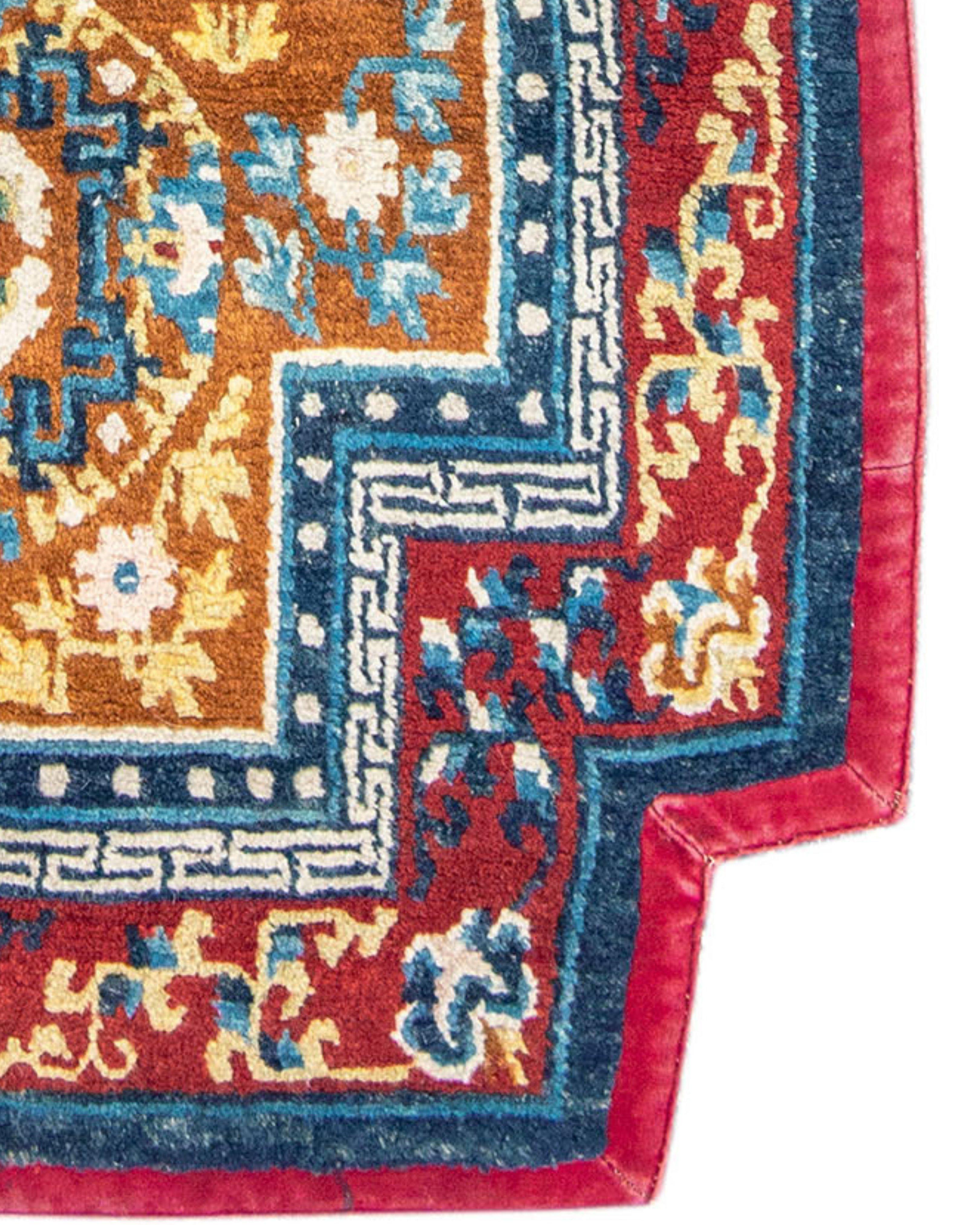 Wool Tibetan Saddle Rug, Late 19th Century For Sale