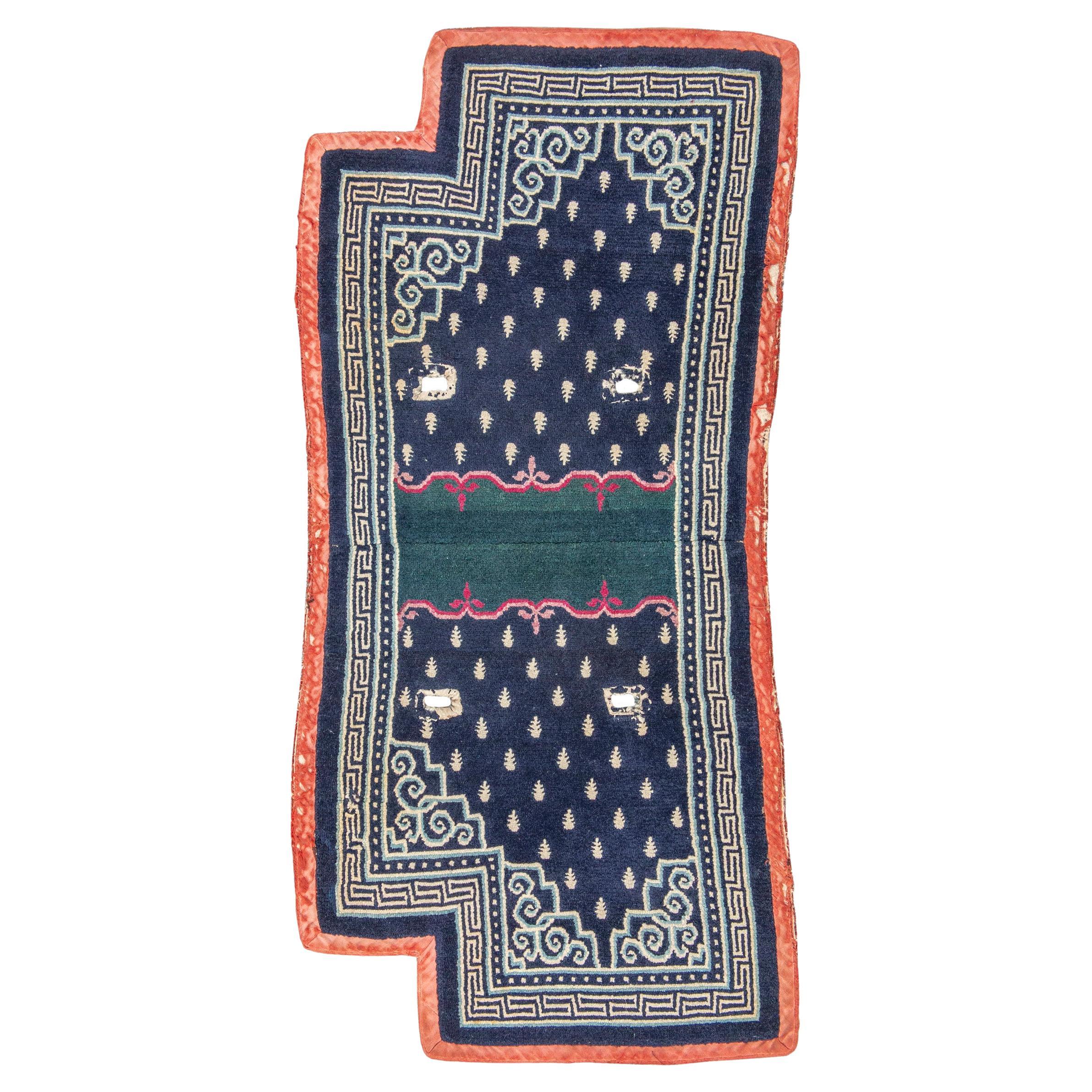 Alfombra tibetana de silla de montar, finales del siglo XIX