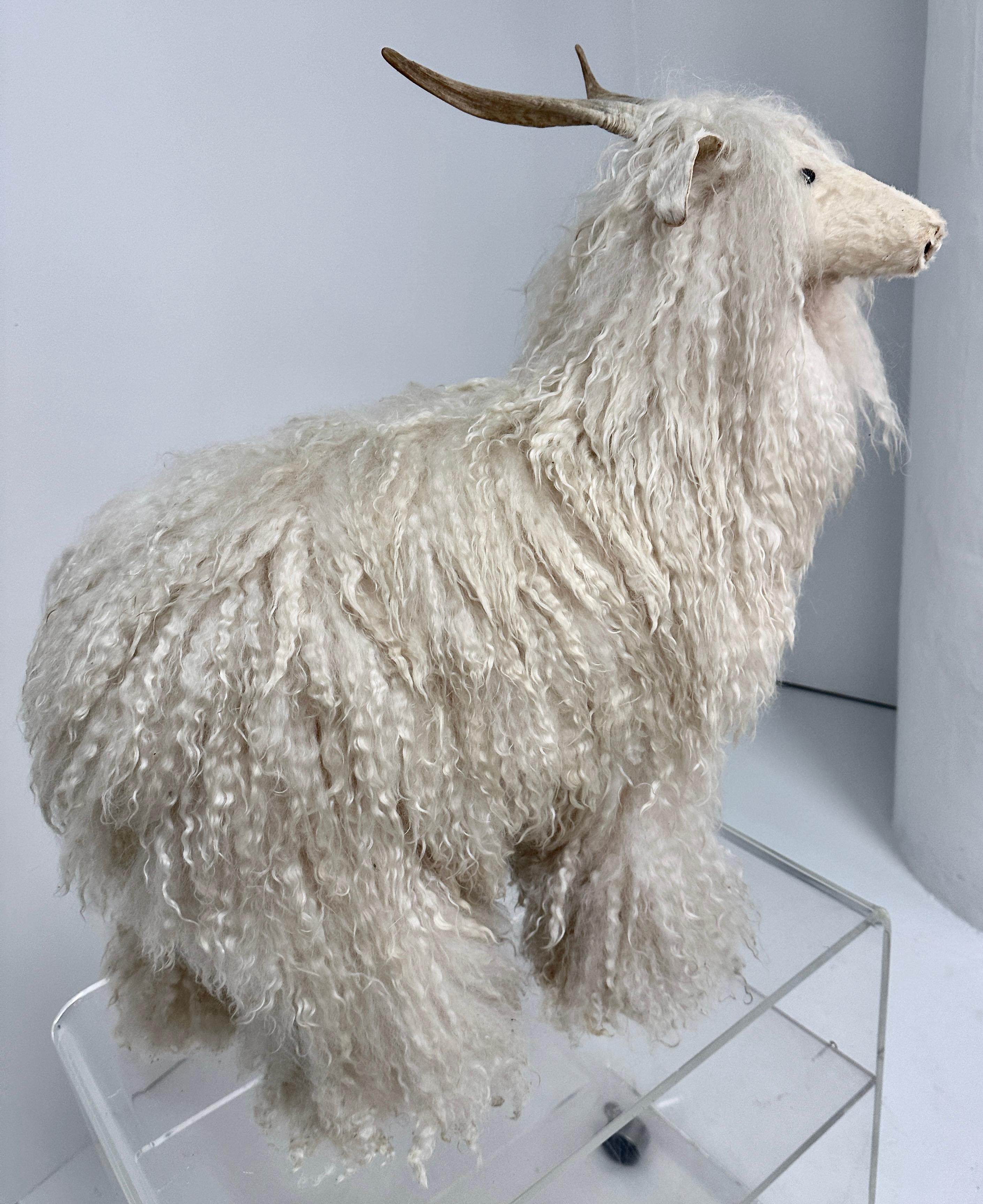 Unknown Tibetan Sheep Footstool w/ Natural Sheep Horns For Sale