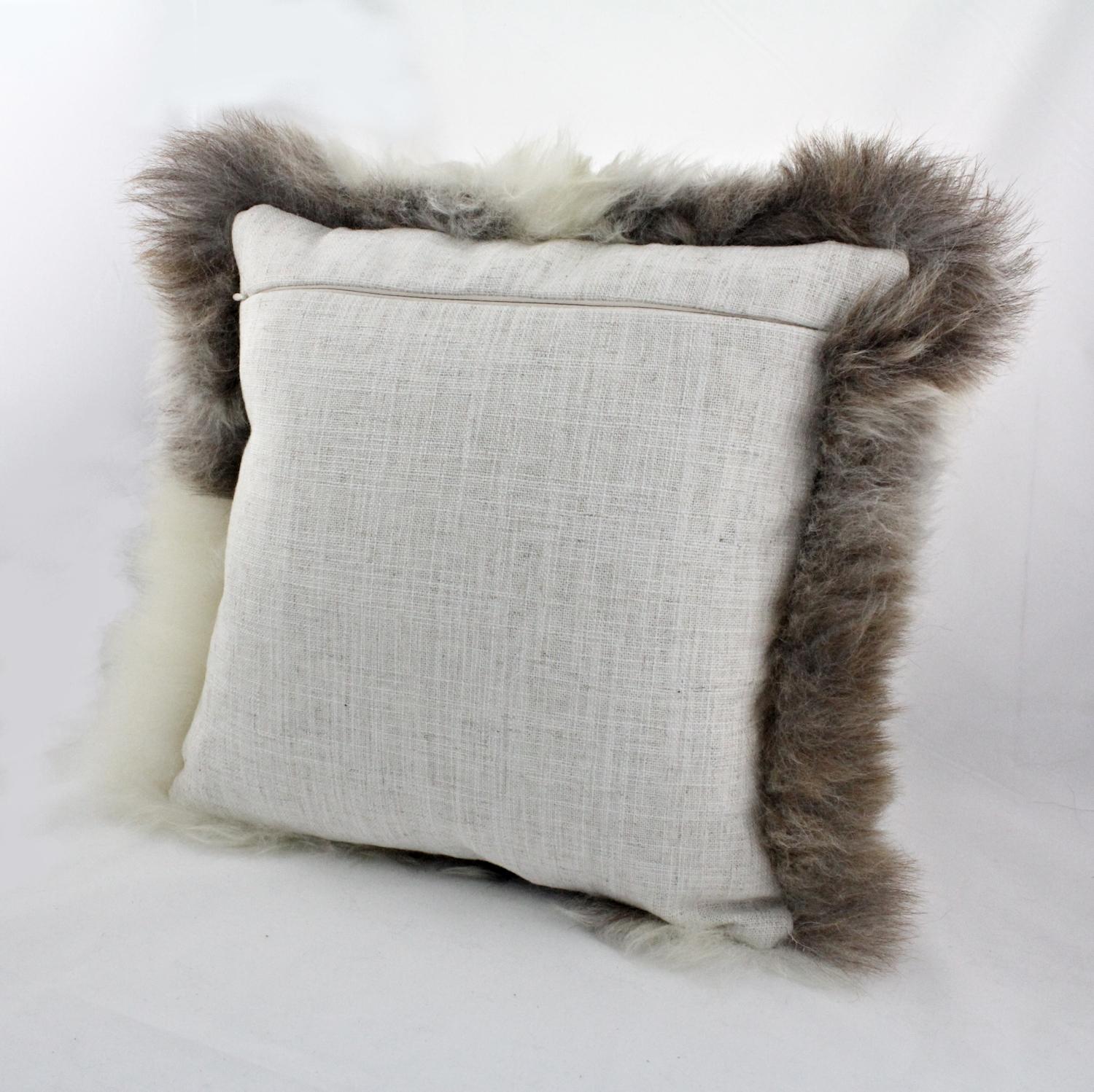Scandinavian Modern Tibetan Sheepskin Pillow Cushion Limited Edition