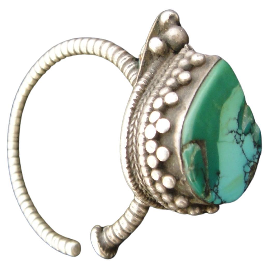 Tibetan Single SIlver and Turquoise Earring