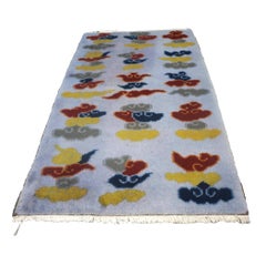Tibetan Slate-Overdye Wool 3x5 Red, Blue & Yellow Handmade Area Rug