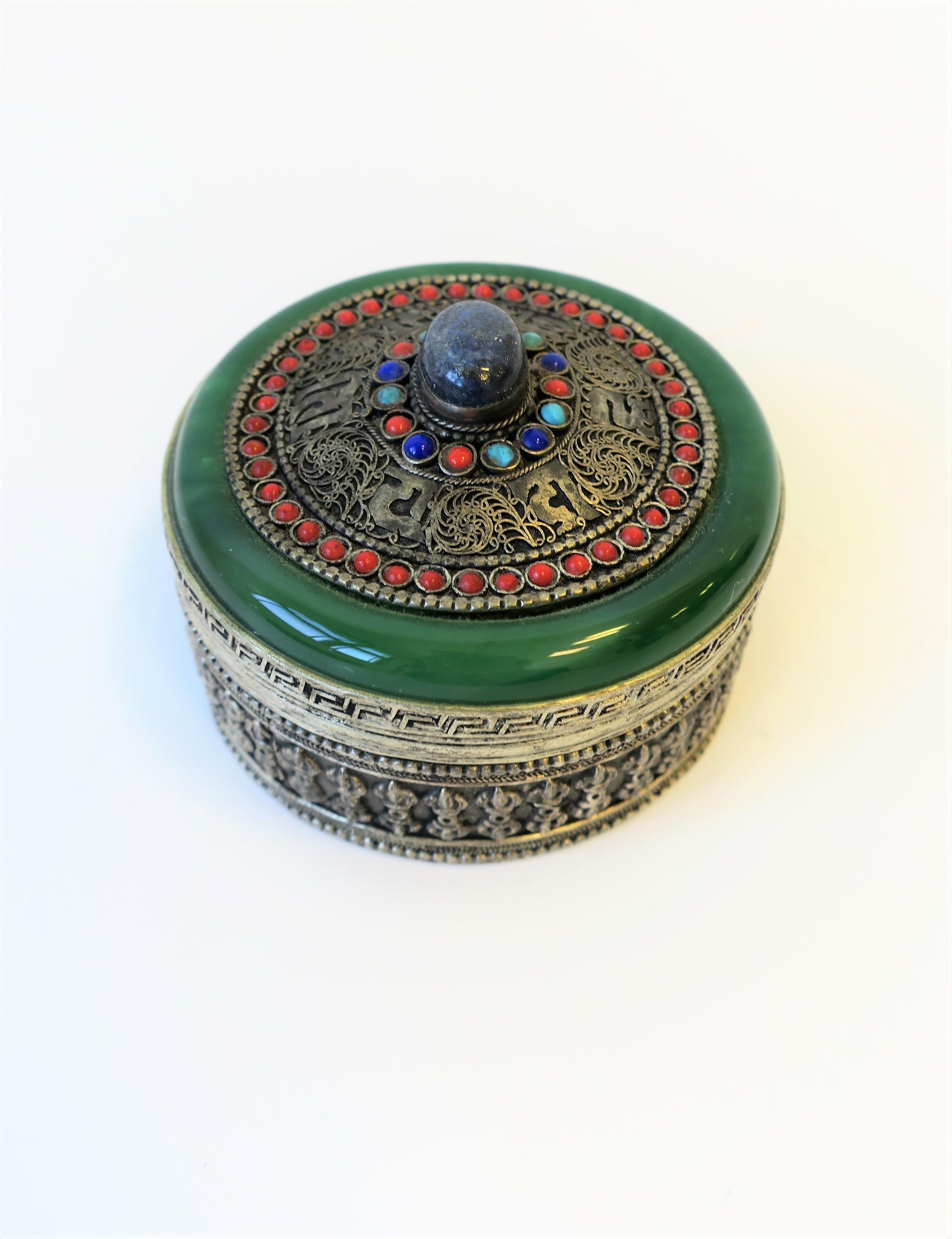 Tibetan Sterling Silver Ceremonial Jewelry Box 1