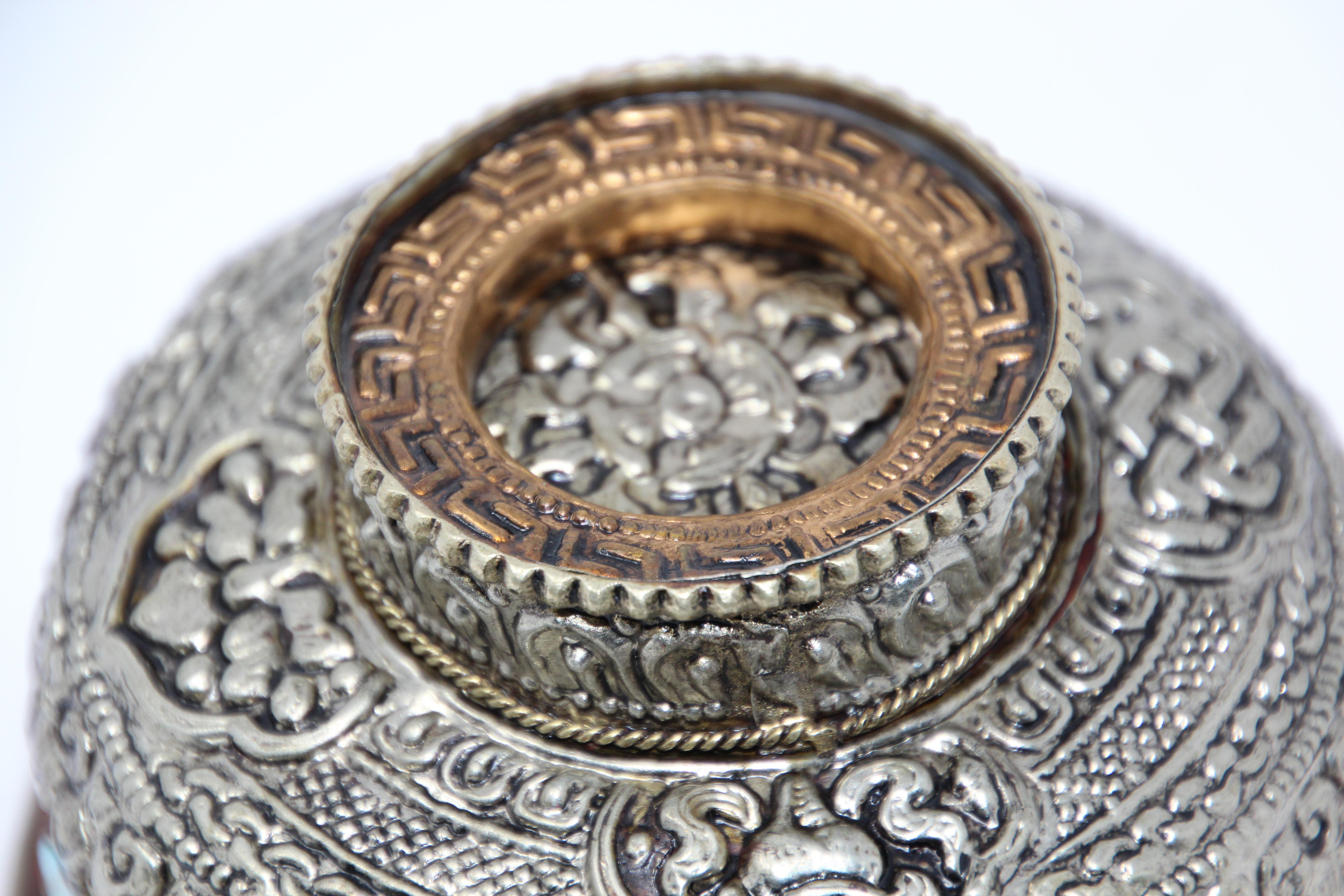 Tibetan Style Metal Ceremonial Offering Bowl 6