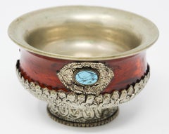Tibetan Style Metal Ceremonial Offering Bowl