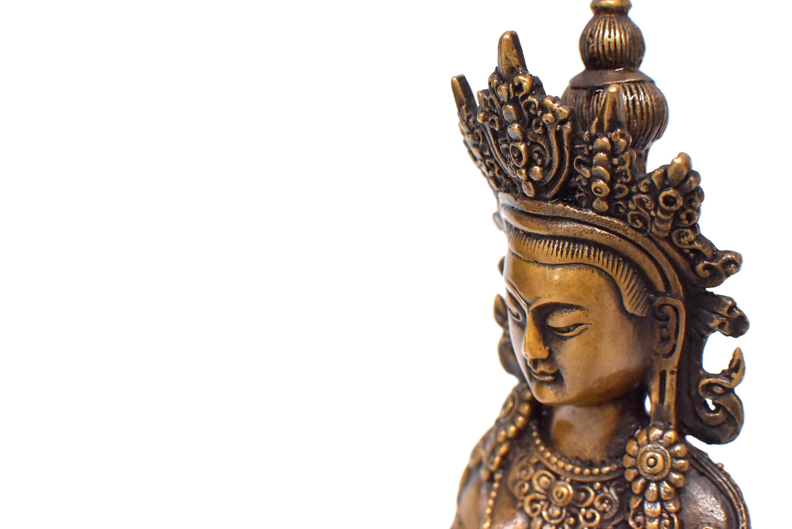 Bronze Bouddha tibétain Amitayus tibétain en vente
